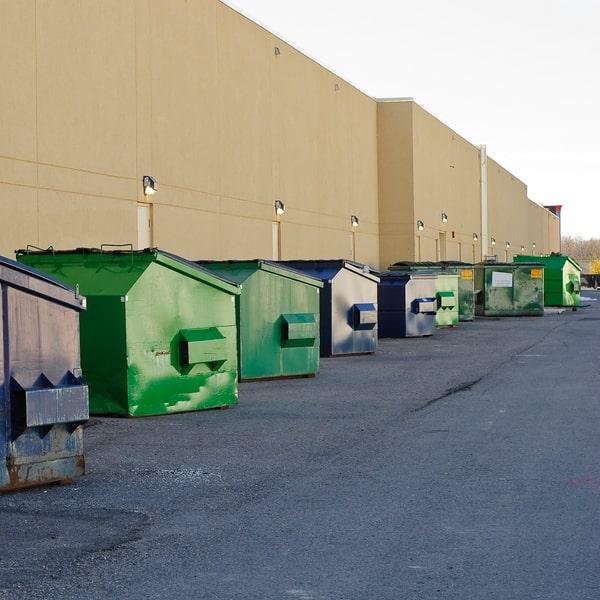 roll-off waste container placed at a commercial property